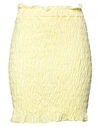 Msgm Woman Mini Skirt Yellow Size 6 Cotton