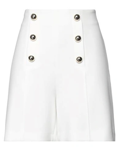 Simona Corsellini Woman Shorts & Bermuda Shorts Ivory Size 6 Polyester, Viscose, Cotton, Elastane In White