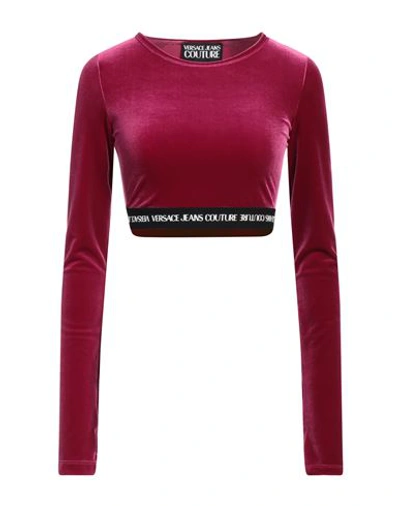 Versace Jeans Couture Woman Top Mauve Size 4 Polyester, Elastane In Purple