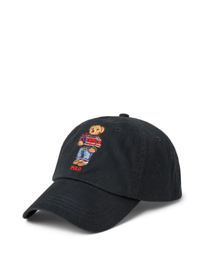 Polo Ralph Lauren Polo Bear Twill Ball Cap Man Hat Black Size Onesize Cotton