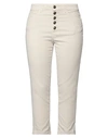 Dondup Woman Pants Off White Size 29 Cotton, Lyocell, Elastane