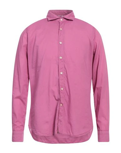 Tintoria Mattei 954 Man Shirt Mauve Size 15 ¾ Cotton In Purple
