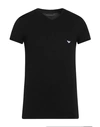 Emporio Armani Man Undershirt Black Size S Cotton, Elastane In Black