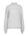 Alberta Ferretti Woman Turtleneck Light Grey Size 4 Mohair Wool, Nylon, Virgin Wool