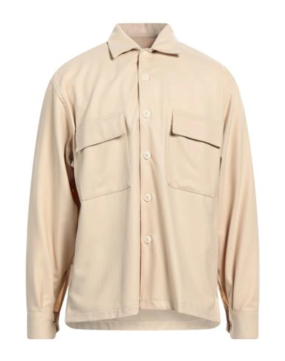 Costumein Man Shirt Beige Size 40 Virgin Wool In Beige