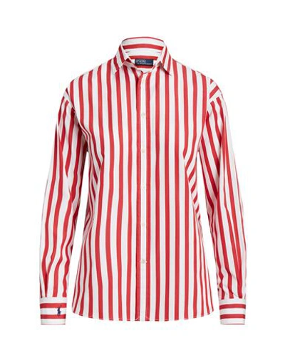 Polo Ralph Lauren Women's Striped Cotton Shirt In Red White Stripe