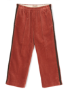 Gucci Logo-patch Corduroy Straight-leg Trousers In Red