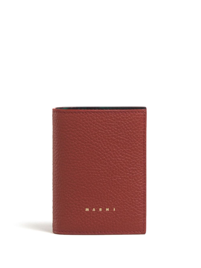 Marni Venice Bi-fold Leather Wallet In Red