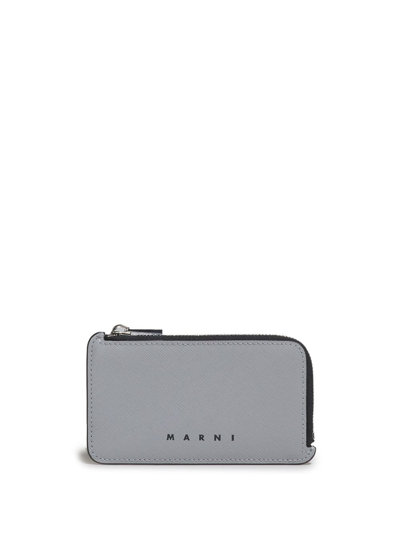 Marni Logo-lettering Leather Wallet In Yellow