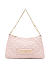 LOVE MOSCHINO QUILTED LOGO-PLAQUE TOTE BAG