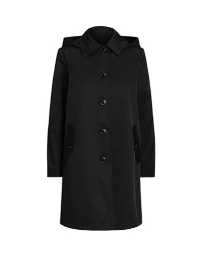 Lauren Ralph Lauren Hooded Cotton-blend Balmacaan Coat Woman Overcoat & Trench Coat Black Size Xl Co