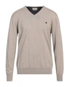 Brooksfield Man Sweater Beige Size 46 Virgin Wool