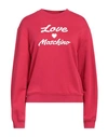 Love Moschino Woman Sweatshirt Coral Size 4 Cotton In Red