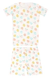 COPPER PEARL DAISY FITTED TWO-PIECE SHORT PAJAMAS