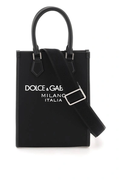 Dolce & Gabbana Logo-print Tote Bag In Black