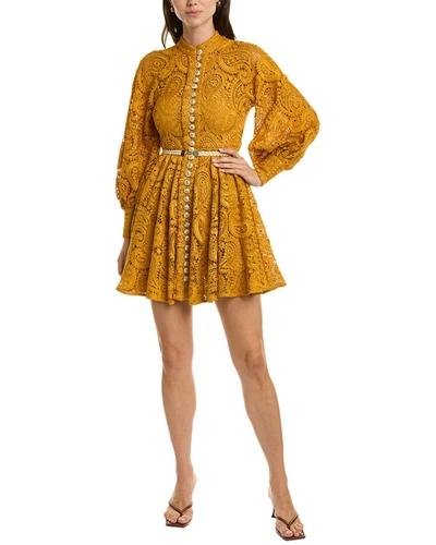 Zimmermann Anneke Lace Mini Dress In Yellow