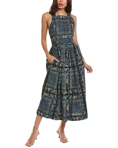 Ulla Johnson Quilted Midi Dress In Blue