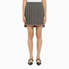 Thom Browne Rwb-trimmed Pleated Miniskirt In Grey