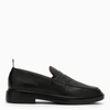 Thom Browne Black Slip-on Loafers With Loop Detail In Black