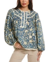 ULLA JOHNSON GATHERED YOKE BLOUSE