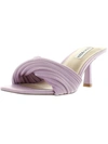Steve Madden Twinkled Womens Faux Leather Square Toe Mule Sandals In Purple