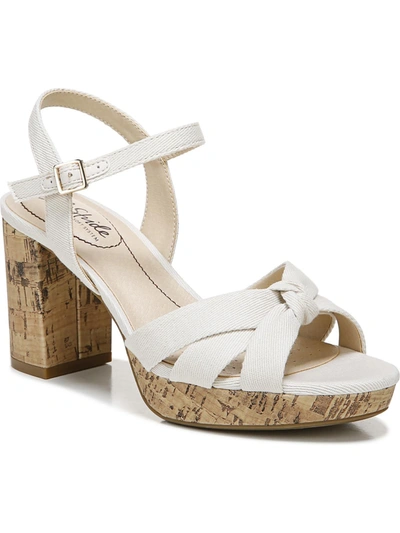 Lifestride Lucky Womens Knot-front Slingback Sandals In Beige