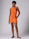 Equipment Lamara Silk Romper In Orange