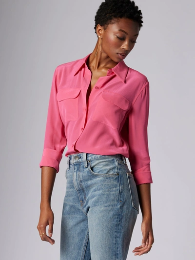 Equipment Flap-pocket Silk Shirt In Pink