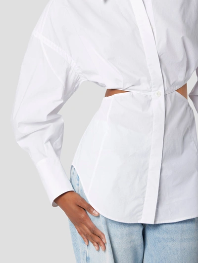 Equipment Alya Cutout Button-down Cotton Shirt In White