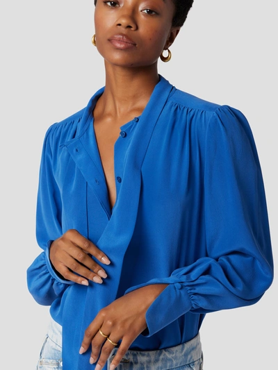 Equipment Pussy-bow Silk Blouse In Blue