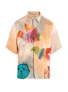 Off-white Multicolor Short Sleeved Shirt With Drawings Print In Viscose Man