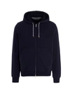 Brunello Cucinelli Zip-up Stretch-fit Hoodie In Blue