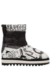 DOLCE & GABBANA LOGO PRINT NYLON BOOTS BOOTS, ANKLE BOOTS WHITE/BLACK