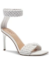 Inc Adalie Womens Leather Ankle Strap Heels In White