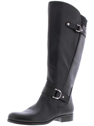 Naturalizer Jenelle Womens Wide Calf Leather Riding Boots In Black