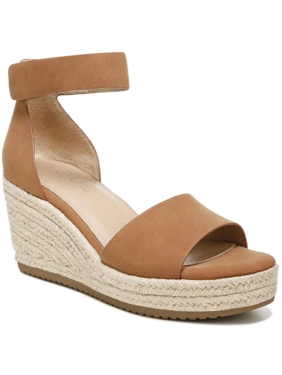 Soul Naturalizer Oakley Womens Buckle Espadrille Wedge Sandals In Brown