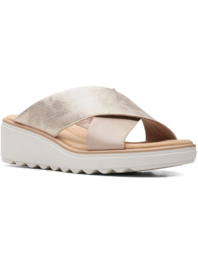 Clarks Jillian Gem Womens Comfort Open Toe Wedge Sandals In Multi