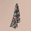 BURBERRY PAINTERLY PRINT CHECK MODAL, SILK AND CASHMERE SCARF,40426691