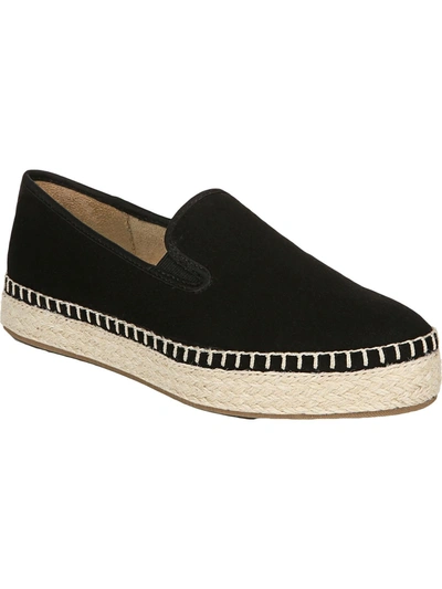 Dr. Scholl's Shoes Far Out Womens Faux Suede Slip On Espadrilles In Black
