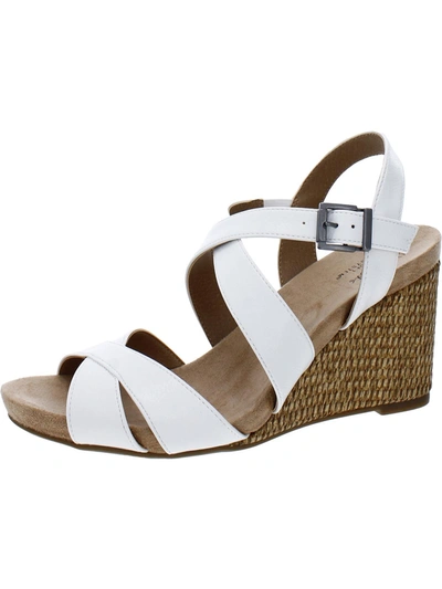 Lifestride Harbor Womens Faux Leather Strappy Wedge Sandals In Multi