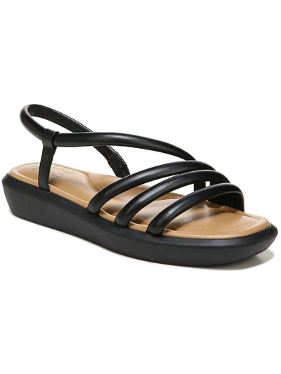 Naturalizer Hobby Womens Strappy Square Toe Wedge Sandals In Black
