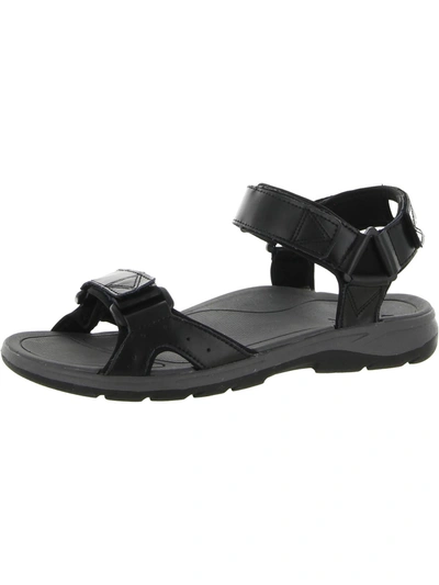 Vionic Leo Mens Leather Strappy Off-road Sandals In Black