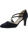 Lifestride Grace Womens Faux Suede Strappy D'orsay Heels In Multi