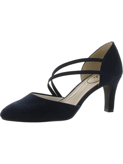 Lifestride Grace Womens Faux Suede Strappy D'orsay Heels In Black Faux Leather