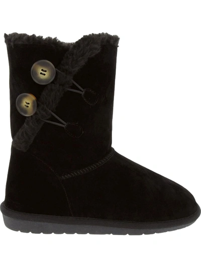 Sugar Marty Womens Faux Suede Cold Weather Winter & Snow Boots In Black