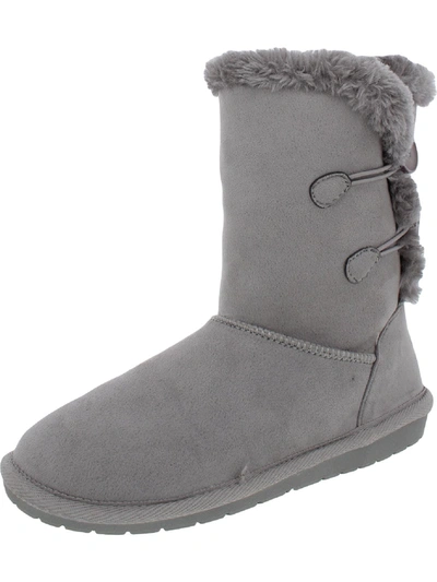 Sugar Marty Womens Faux Suede Cold Weather Winter & Snow Boots In Grey