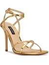 Nine West Women's Tidle Strappy High Stiletto Sandals In Gold