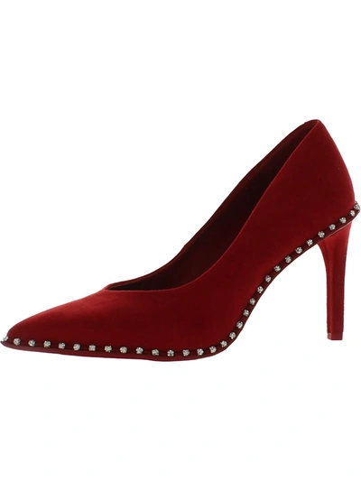 Bar Iii Binsa Womens Faux Suede Pointed Toe Pumps In Red