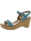 Naturalizer Carlita Womens Leather Ankle Strap Wedge Sandals In Multi