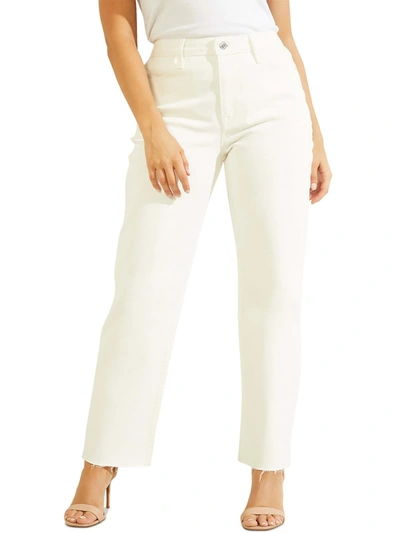 Guess Womens Eyelet Tie Front Sexy Pin Up Shirt Mid Rise Sexy Curve Skinny Jeans In Optic White Rinse